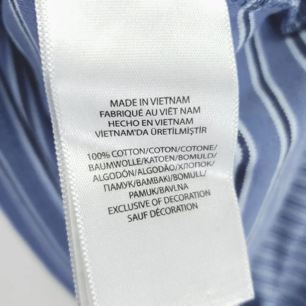 Polo Ralph Lauren Polo Shirt Mens XL Blue Striped 100% Cotton Classic Fit Golf